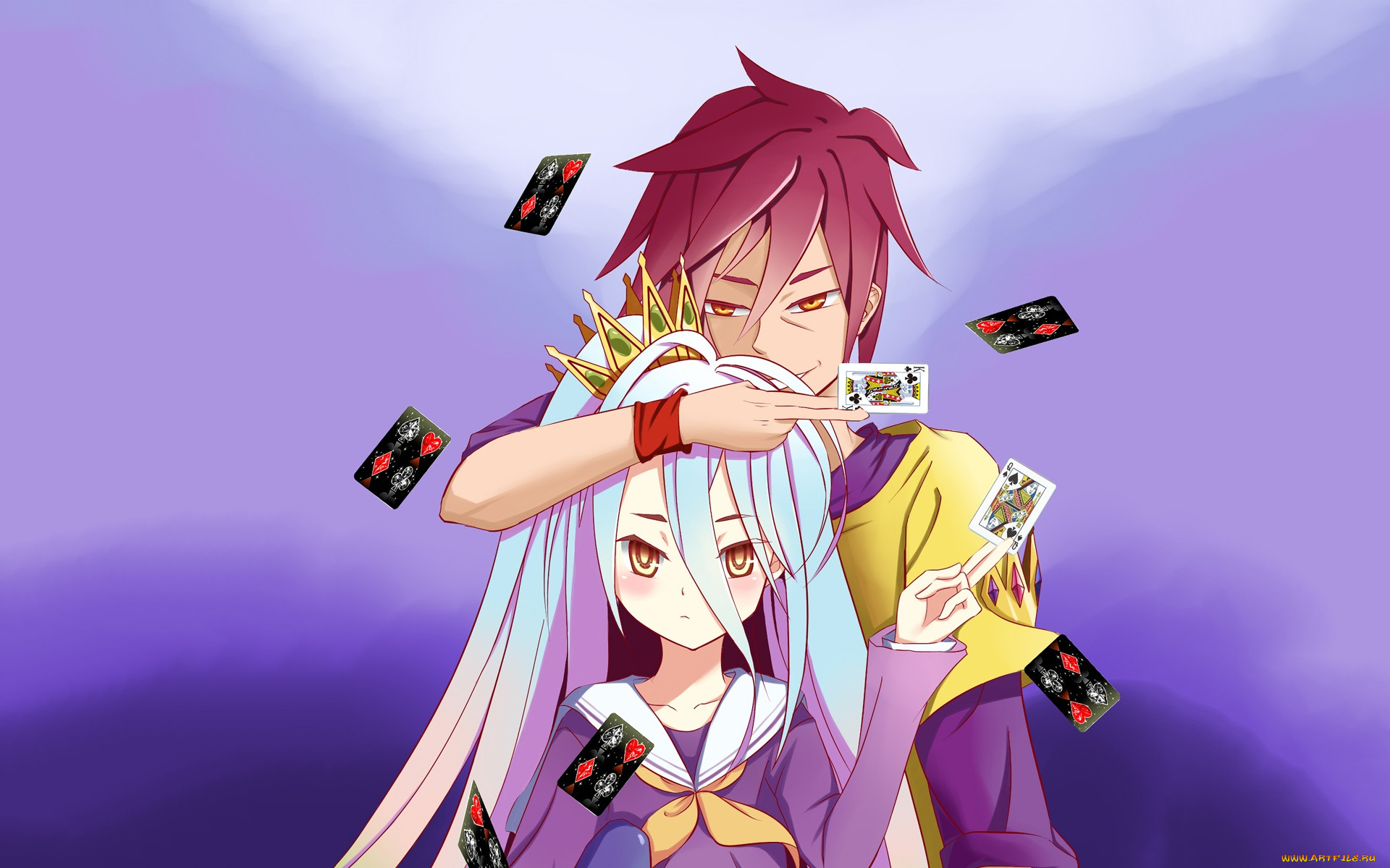 Обои Аниме No Game No Life, обои для рабочего стола, фотографии аниме, no  game no life, взгляд, девушка, фон Обои для рабочего стола, скачать обои  картинки заставки на рабочий стол.